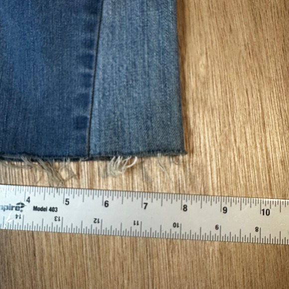 Madewell Cali Demi Boot Jeans Medium Wash High Rise Frayed Hem Size 26 - Picture 3 of 9